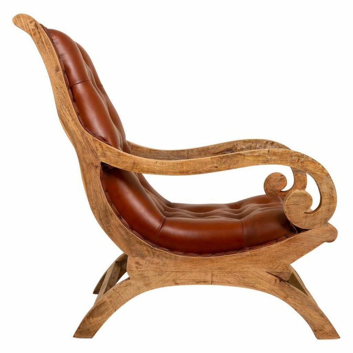 Fåtölj Alexandra House Living Brun Naturell 98 x 94 x 65 cm - 5