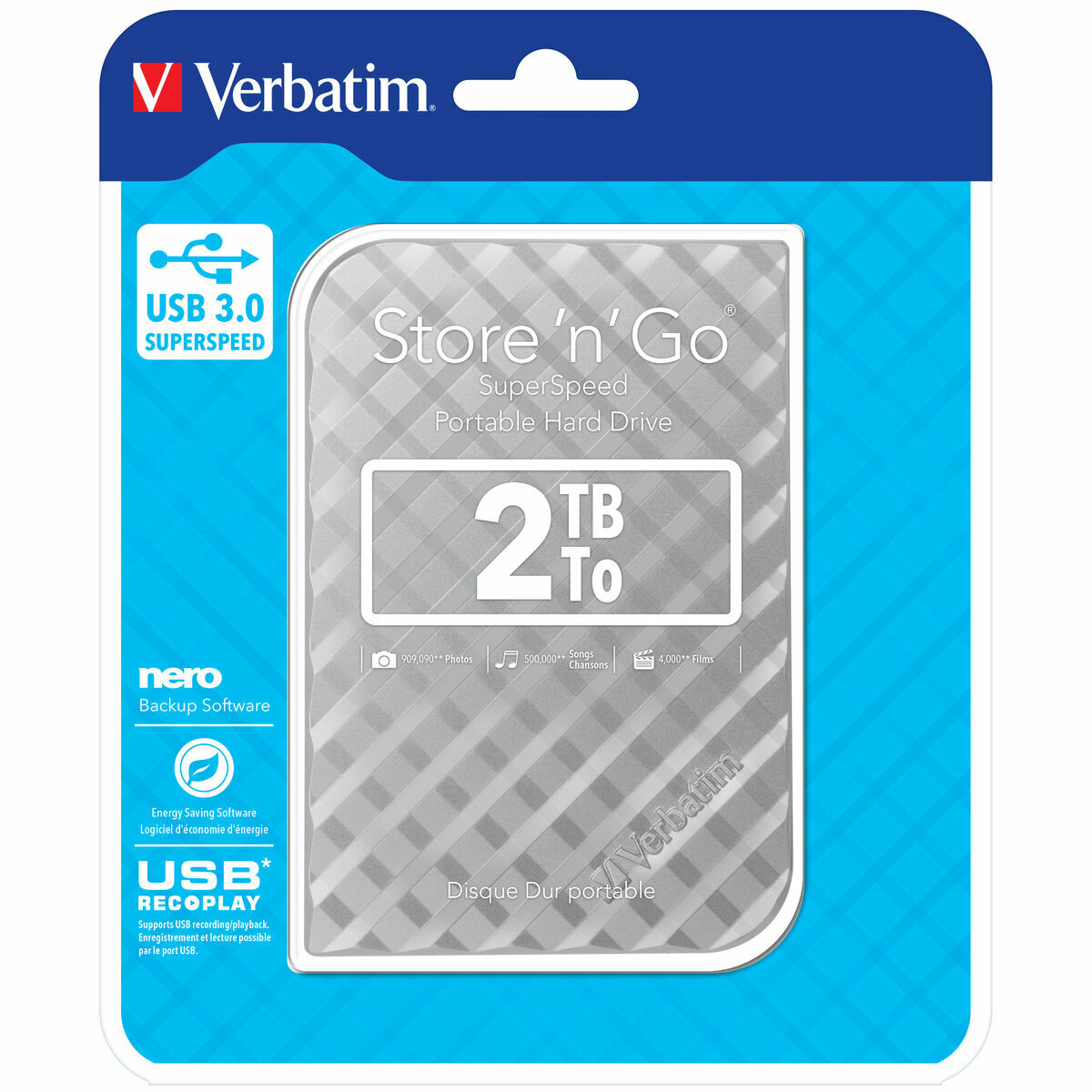 Extern Hårddisk Verbatim 53198 Vit 2 TB HDD - 3