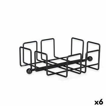 Servetthållare Svart Metall 19,3 x 6,5 x 19,3 cm (6 antal)