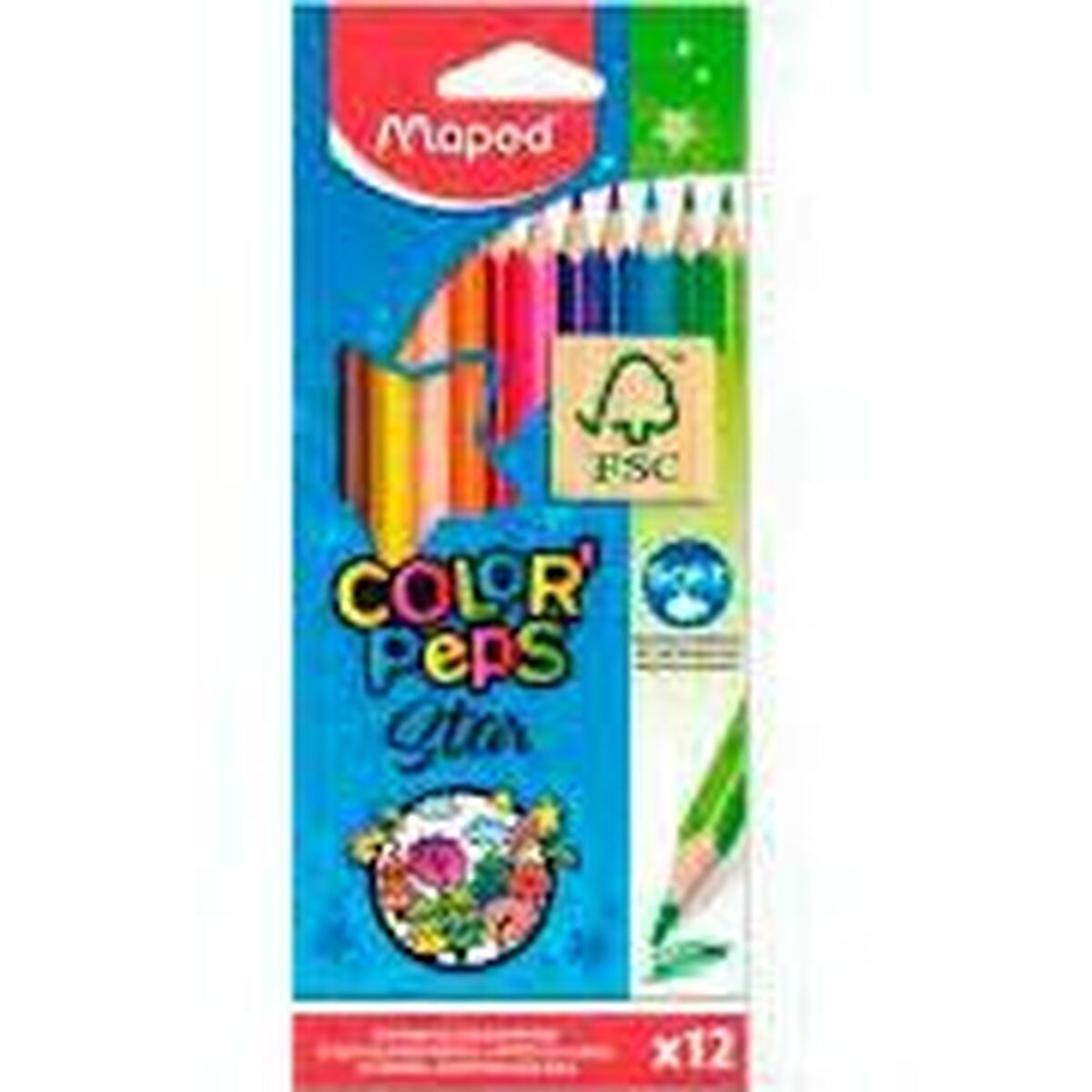 Färgpennor Maped Color' Peps Star Multicolour 12 Delar (12 antal) - 2