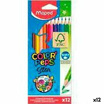 Färgpennor Maped Color' Peps Star Multicolour 12 Delar (12 antal)
