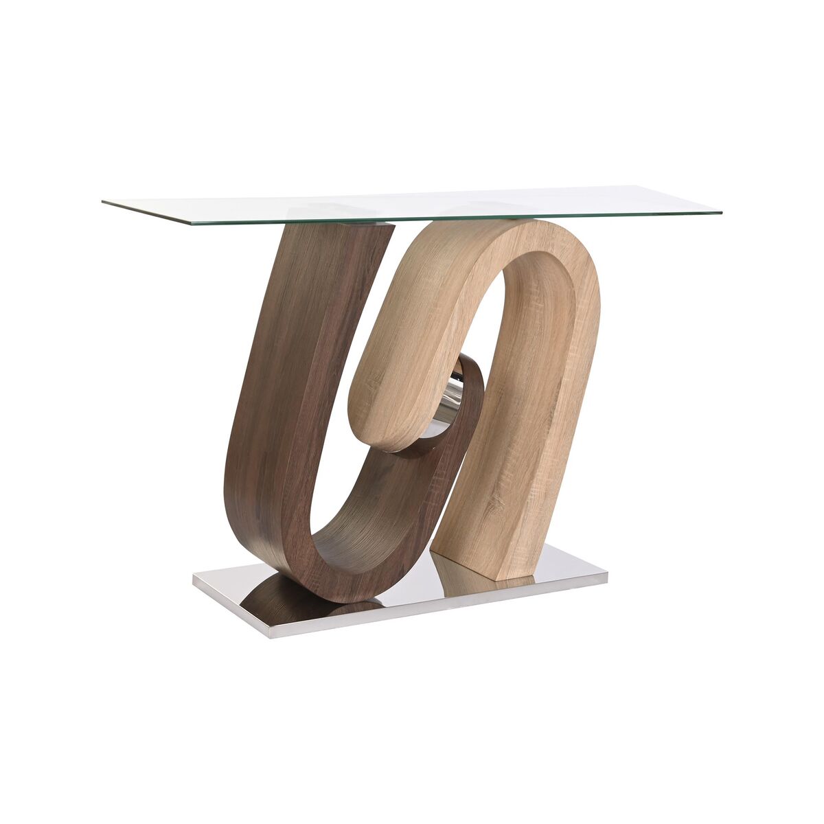 Console DKD Home Decor Trä MDF Naturell Brun Transparent Silvrig Stål 120 x 40 x 76 cm - 2