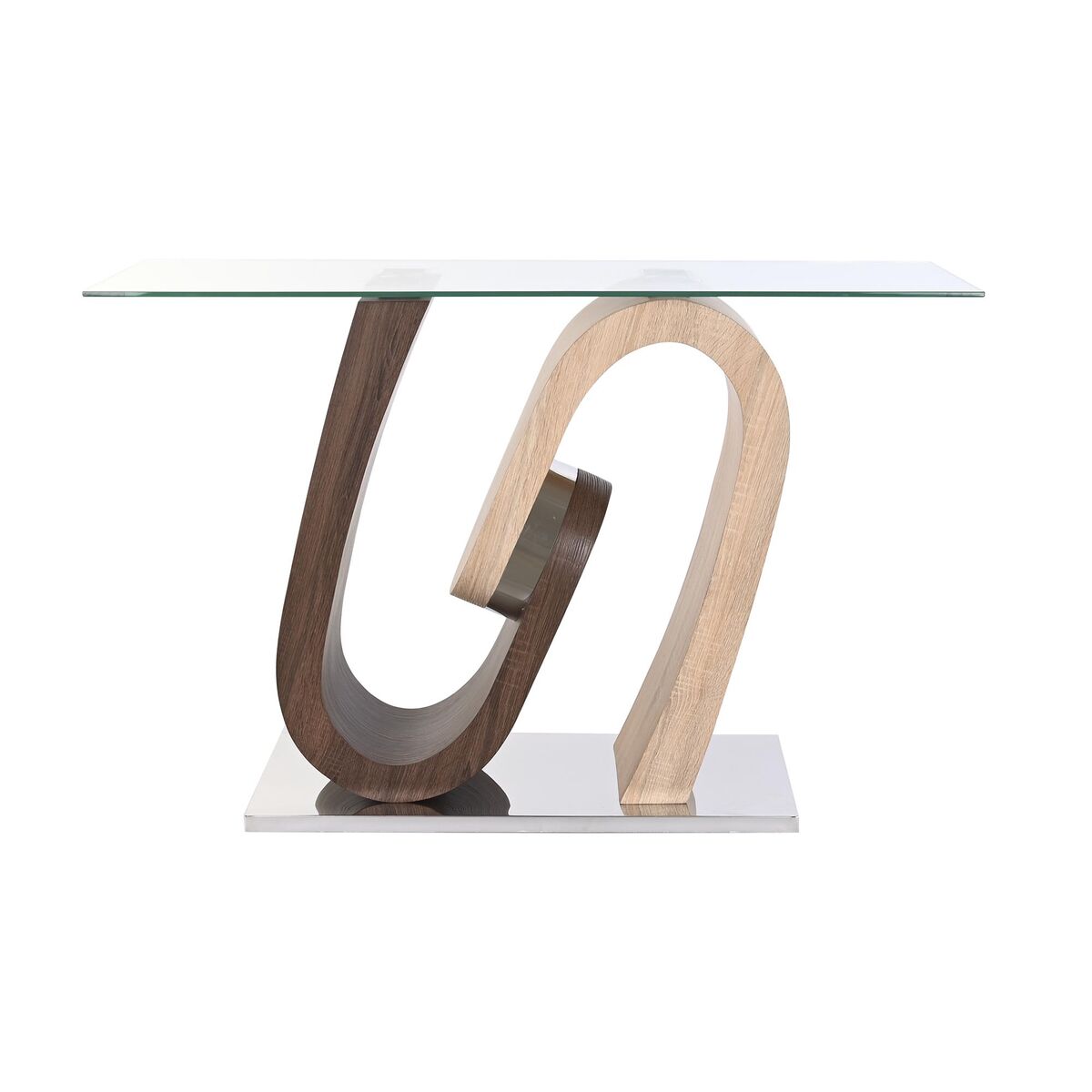 Console DKD Home Decor Trä MDF Naturell Brun Transparent Silvrig Stål 120 x 40 x 76 cm - 4