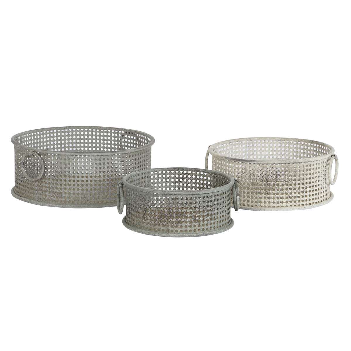 Uppsättning med Dekorativa Lådor DKD Home Decor Multicolour Metall Vintage (3 Delar) - 5
