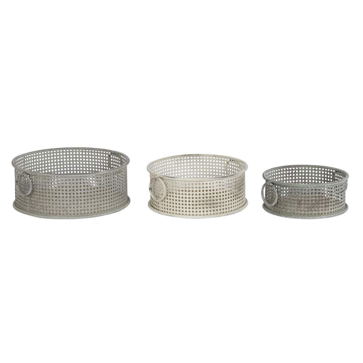 Uppsättning med Dekorativa Lådor DKD Home Decor Multicolour Metall Vintage (3 Delar) - 4