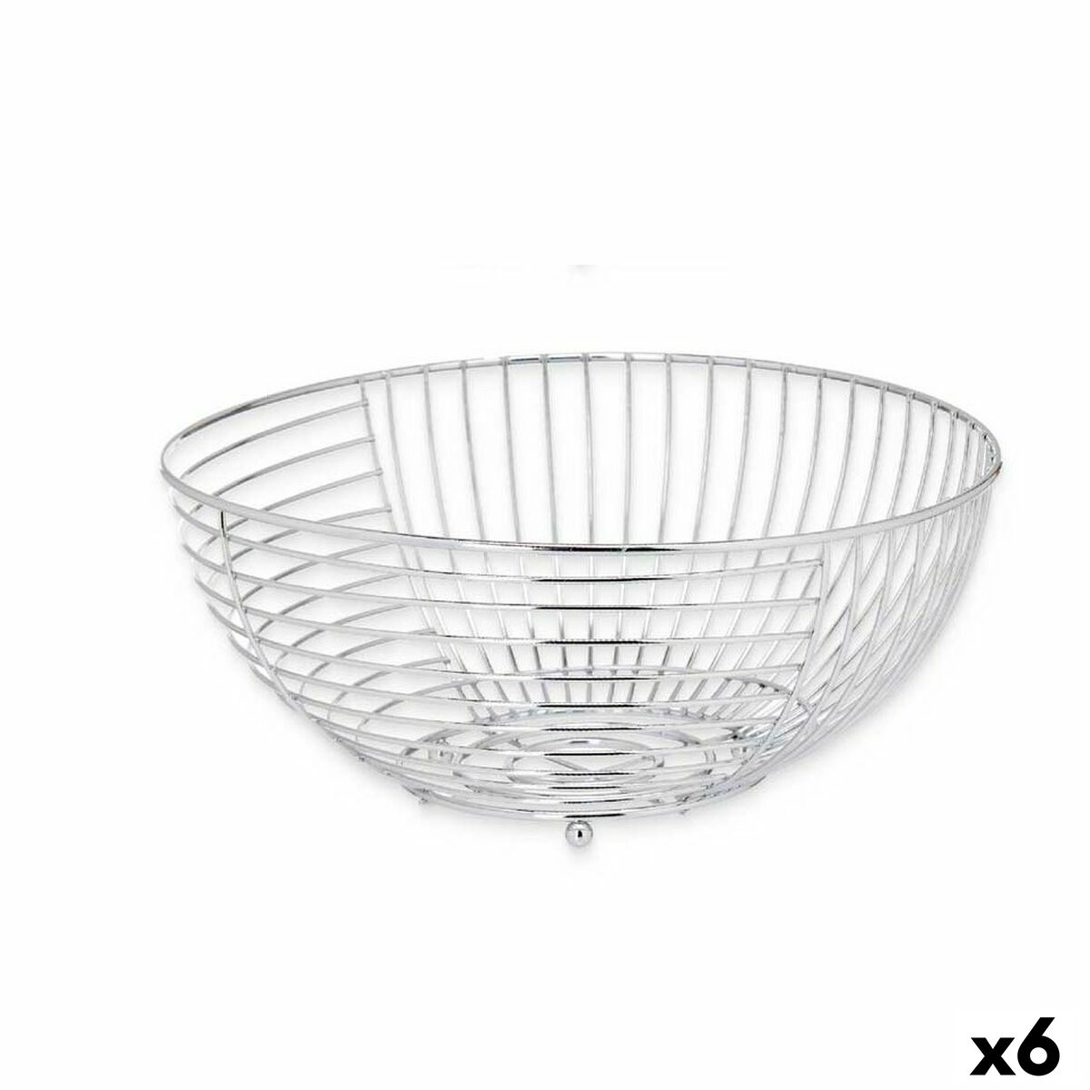 Fruktskål Silvrig Metall 28 x 12,7 x 28 cm (6 antal) - 3