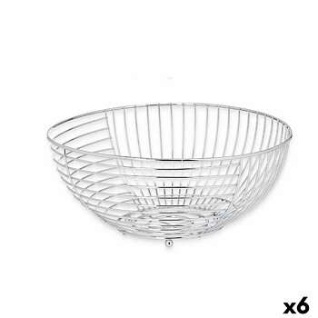 Fruktskål Silvrig Metall 28 x 12,7 x 28 cm (6 antal)