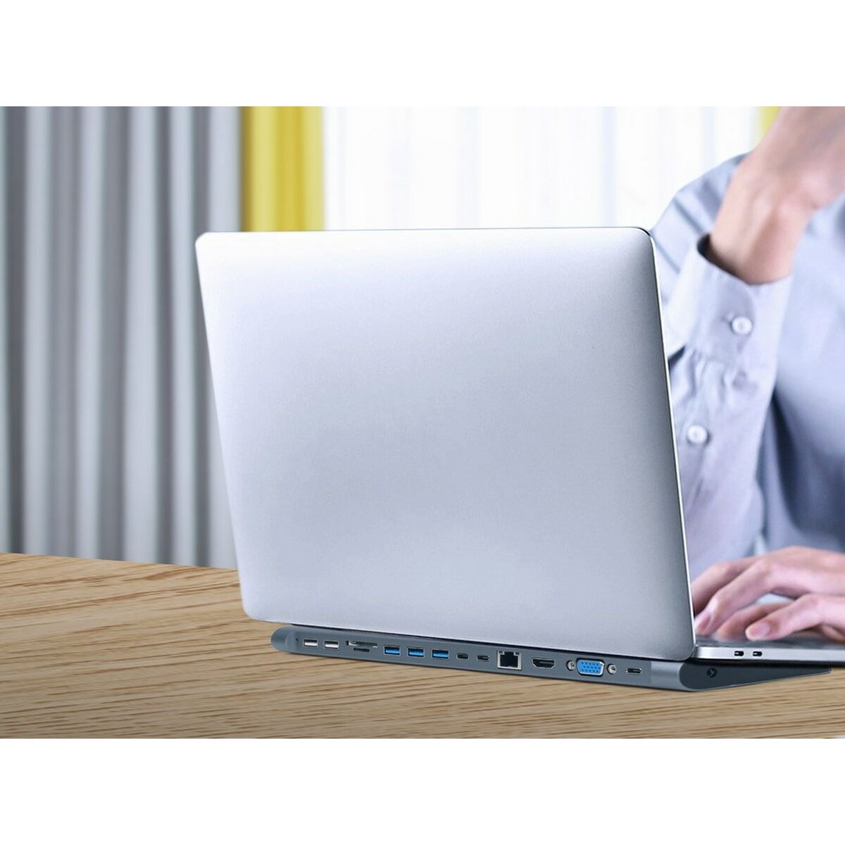 USB-HUB-C GEMBIRD A-CM-COMBO9-01 Vit Grå - 3