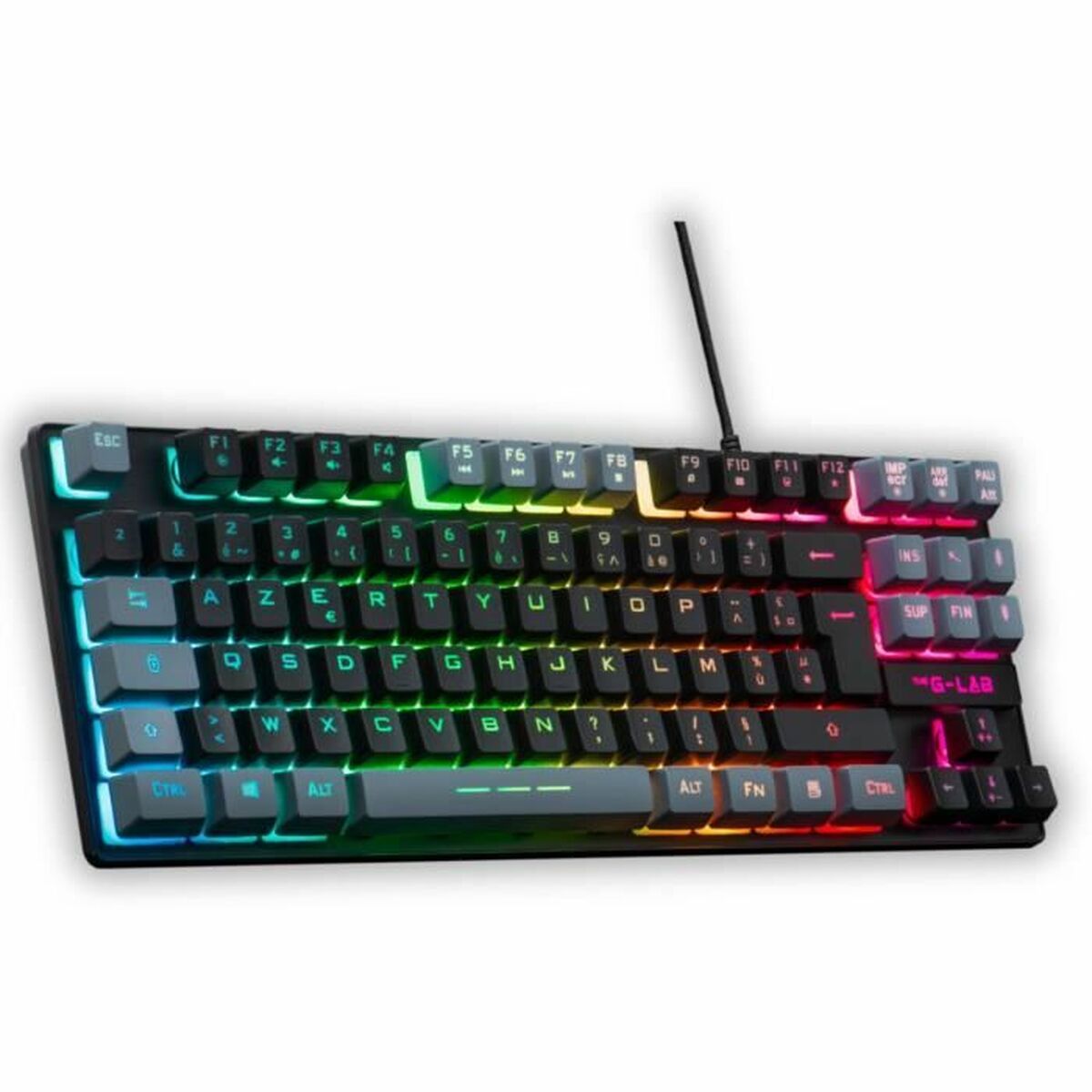 Tangentbord The G-Lab KEYZ CAESIUM Svart Grå Azerty Franska