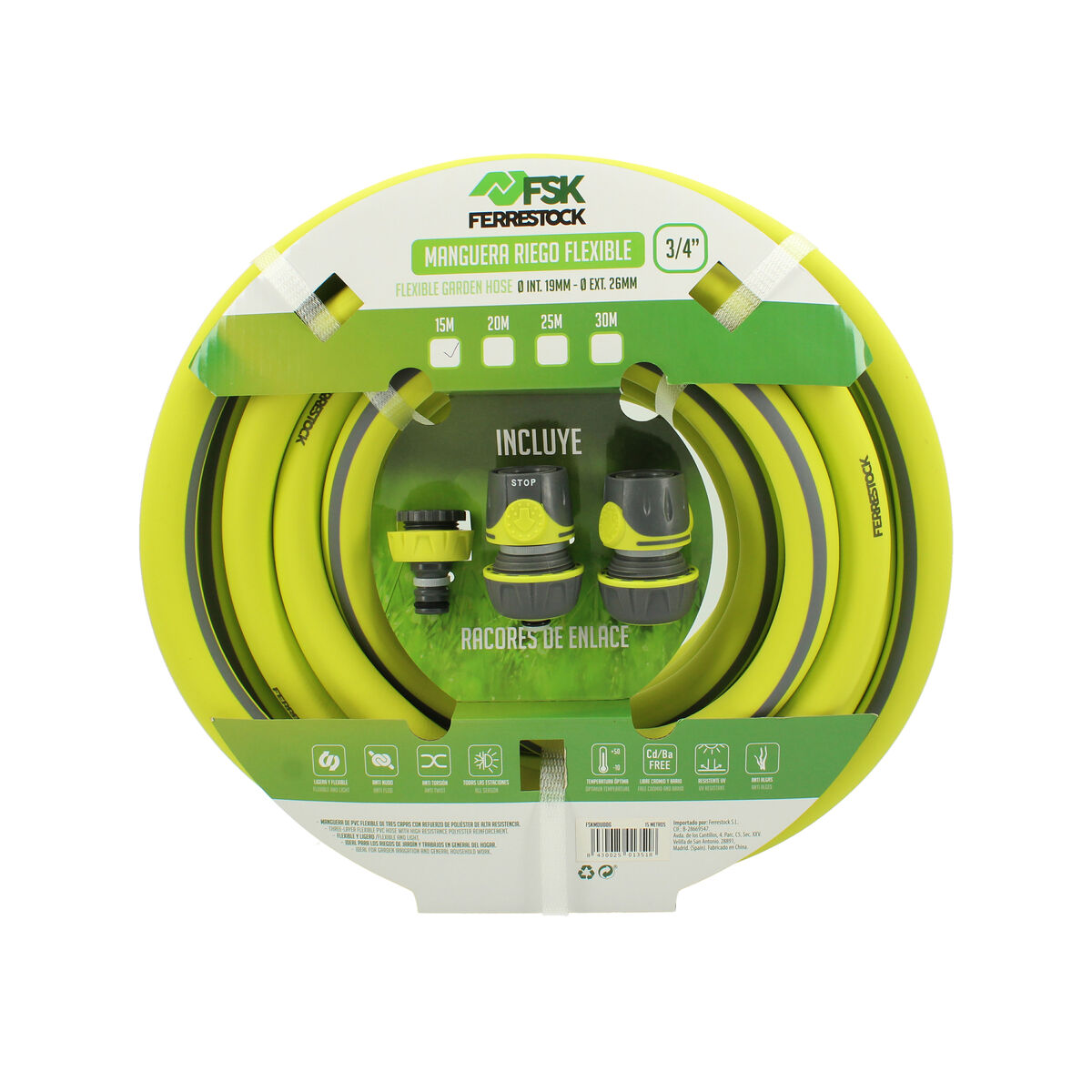 Slang Ferrestock 3/4" Polyester 15 m Ø 19 mm Flexibel - 3