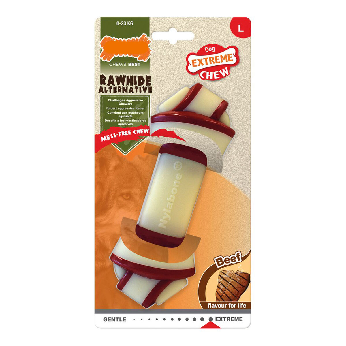 Tuggleksak för hundar Nylabone Rawhide Knut Storlek L Nylon Kalvkött - 2