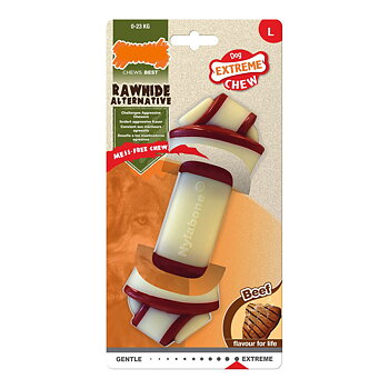 Tuggleksak för hundar Nylabone Rawhide Knut Storlek L Nylon Kalvkött