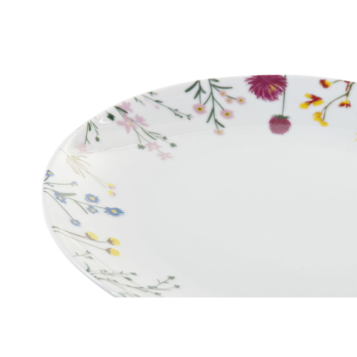 Servissats DKD Home Decor Multicolour Porslin Virágok 27 x 27 x 3 cm 18 Delar (18 pcs) - 7