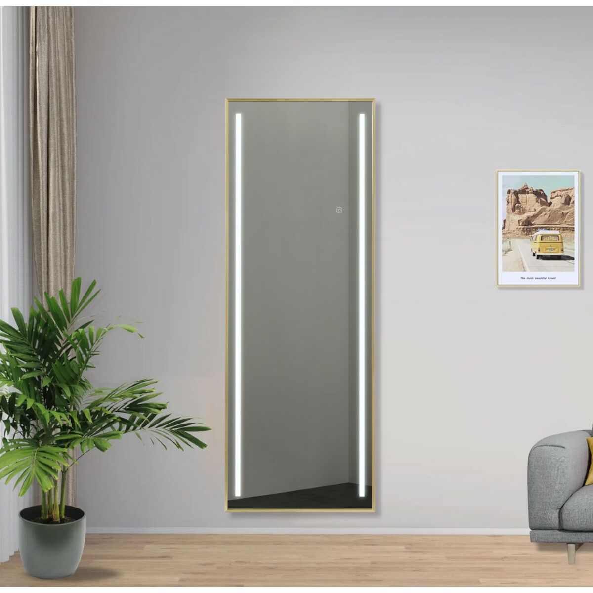 Garderobsspeglar Home ESPRIT Gyllene Aluminium 60 x 5 x 165 cm - 3