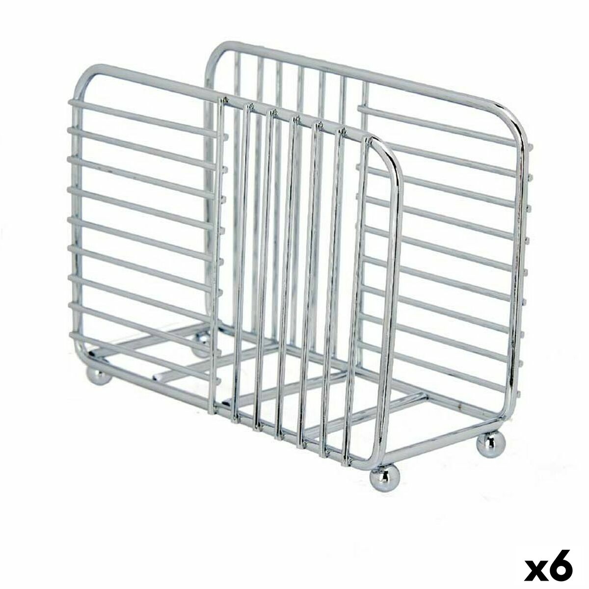 Servetthållare Kinvara Silvrig Silver Metall 14,5 x 11,5 x 6,5 cm (6 antal)