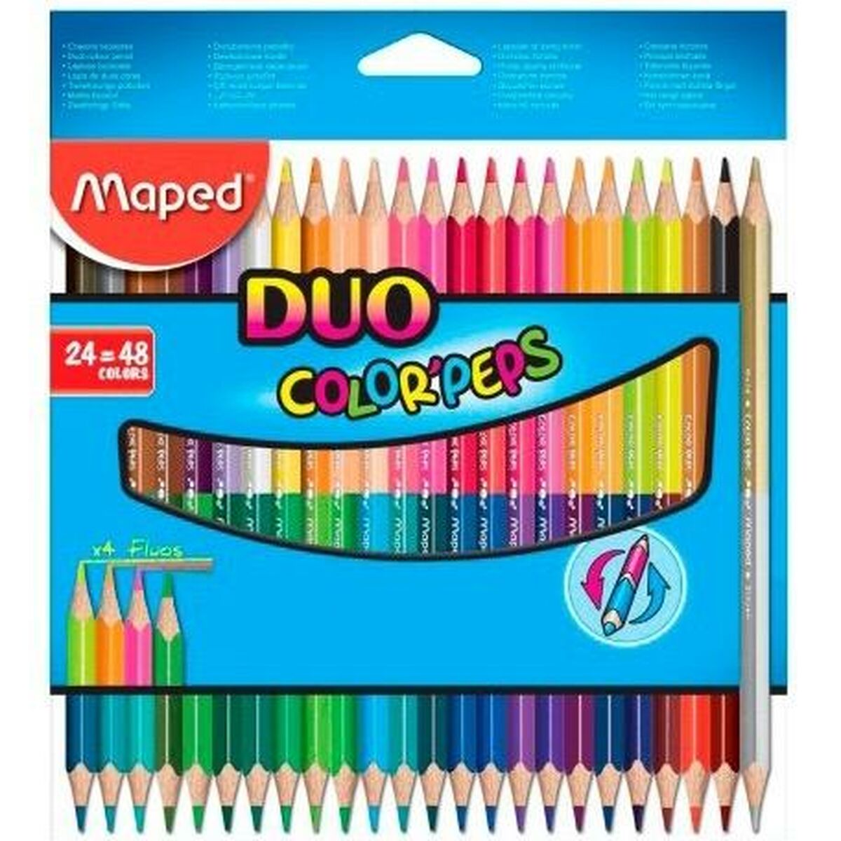 Färgpennor Maped Duo Color' Peps	 Multicolour 24 Delar Dubbel ände (12 antal) - 2