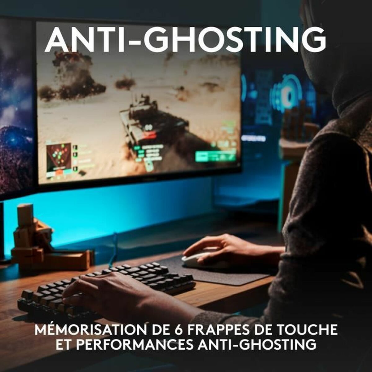Bluetooth-tangentbord med tabletthållare Logitech G413 SE Franska Svart AZERTY - 5