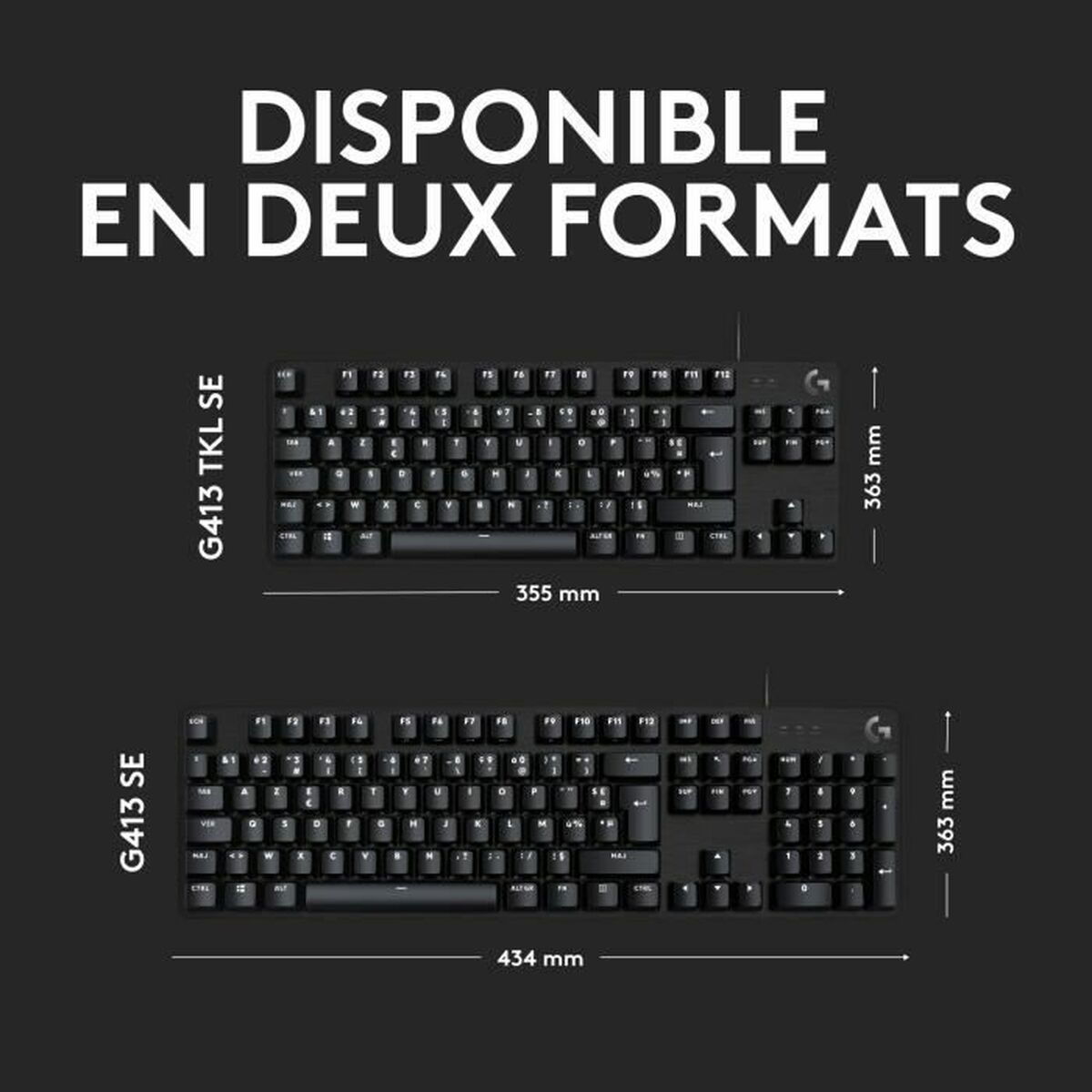 Bluetooth-tangentbord med tabletthållare Logitech G413 SE Franska Svart AZERTY - 6