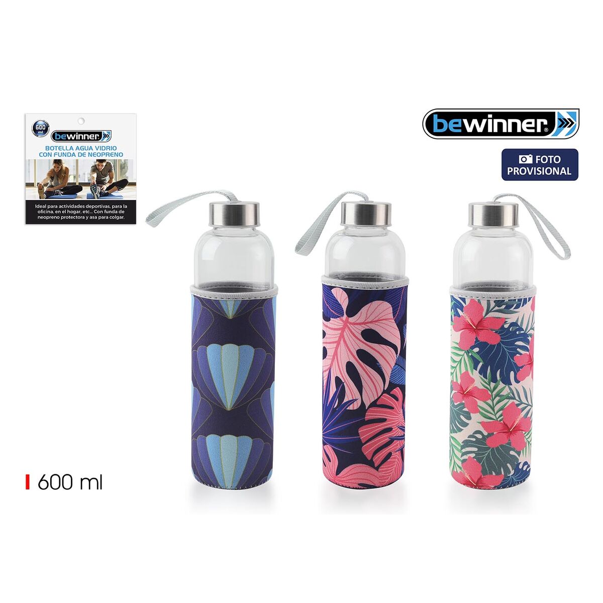Vattenflaska Bewinner Glas 600 ml (24 antal) - 2