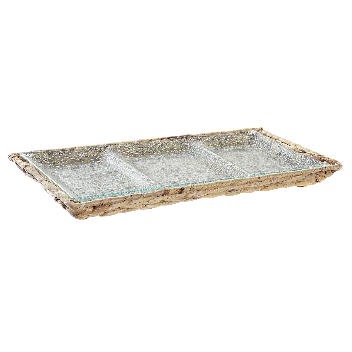 Snacksbricka DKD Home Decor Transparent Naturell Glas 42 x 20 x 3,5 cm - 4