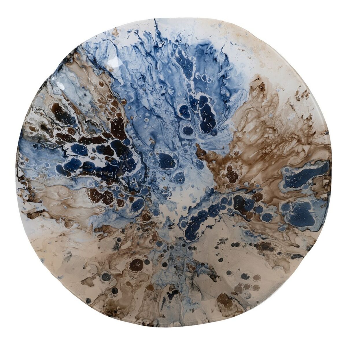 Bordsdekoration Blå Brun Glas 39 x 39 x 6,5 cm - 5