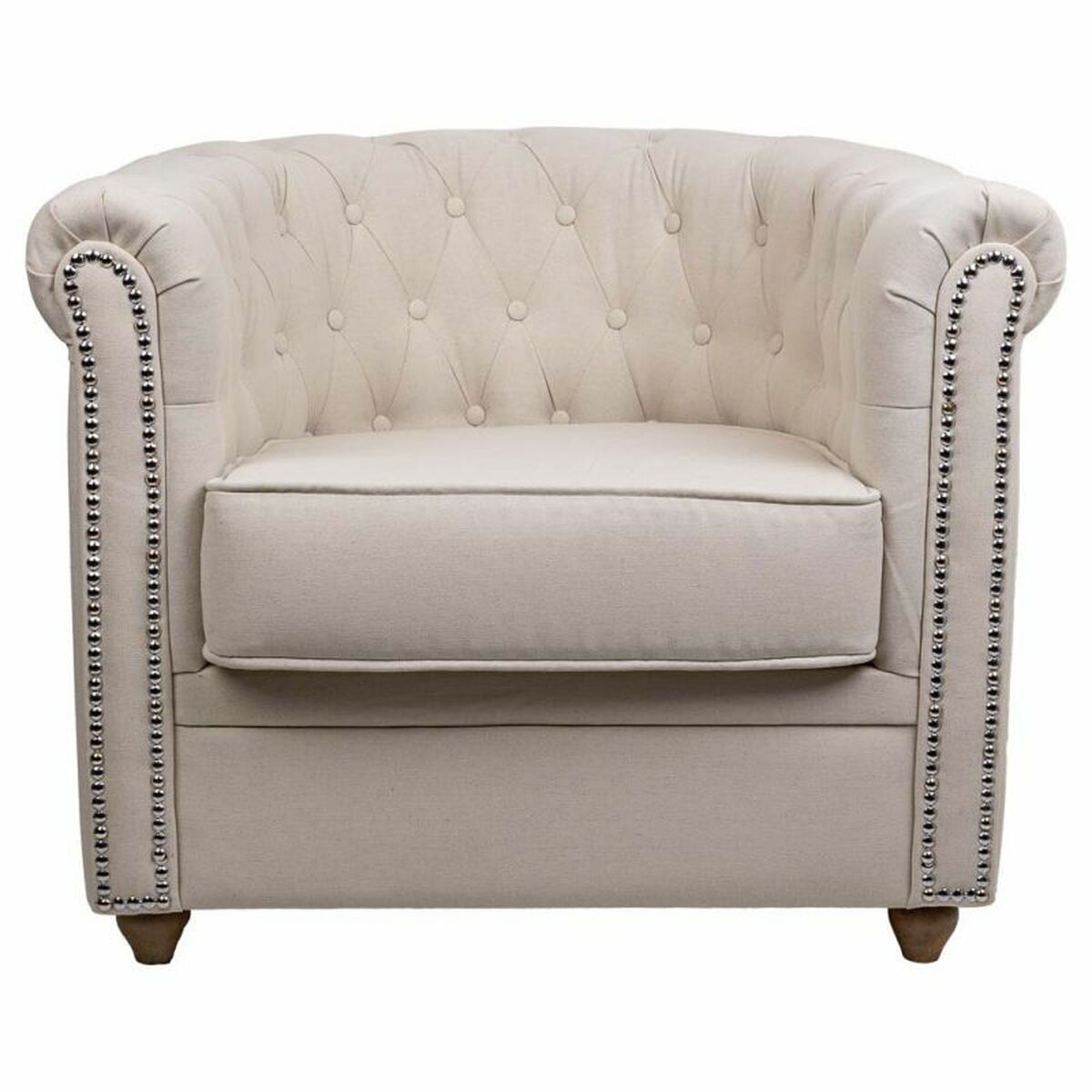 Fåtölj Alexandra House Living Beige 80 x 72 x 80 cm Möbeltapetsering - 5