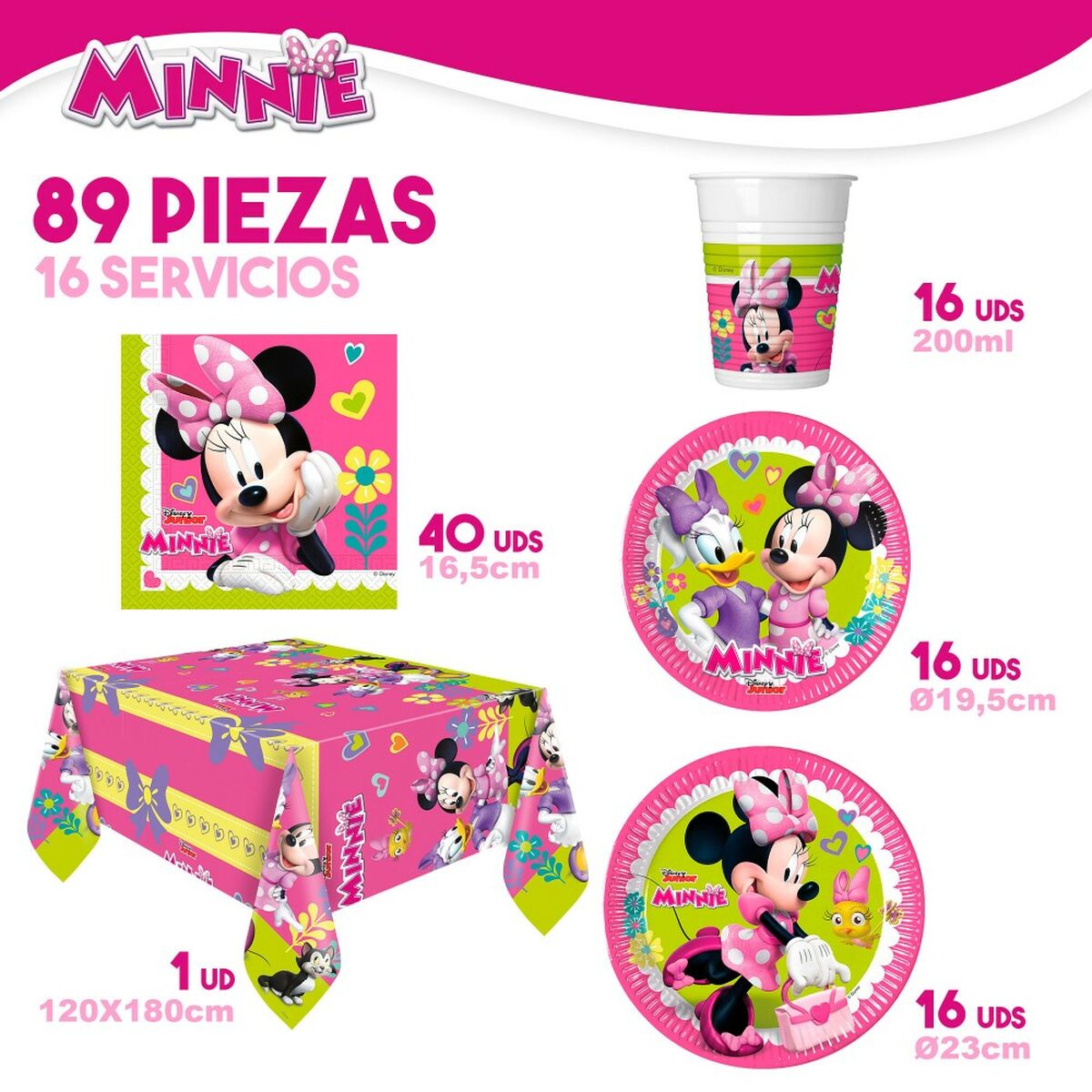 Festförråd - set Minnie Mouse Happy Deluxe 16 89 Delar - 11