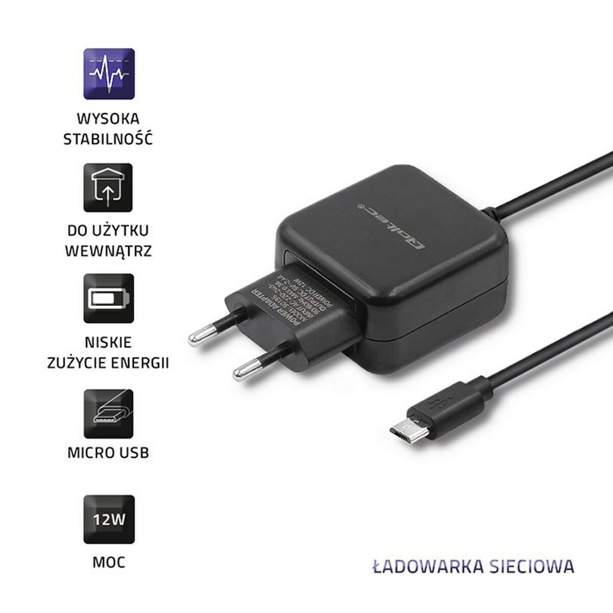 Väggladdare Qoltec 50196 Svart 12 W - 3