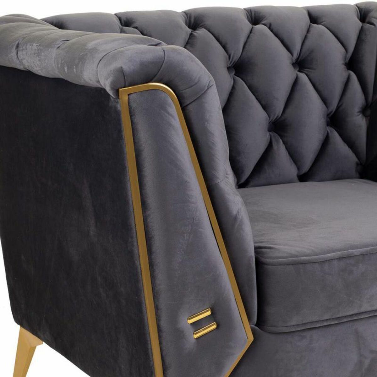 Fåtölj Alexandra House Living Grå 72 x 75 x 104 cm Möbeltapetsering - 8