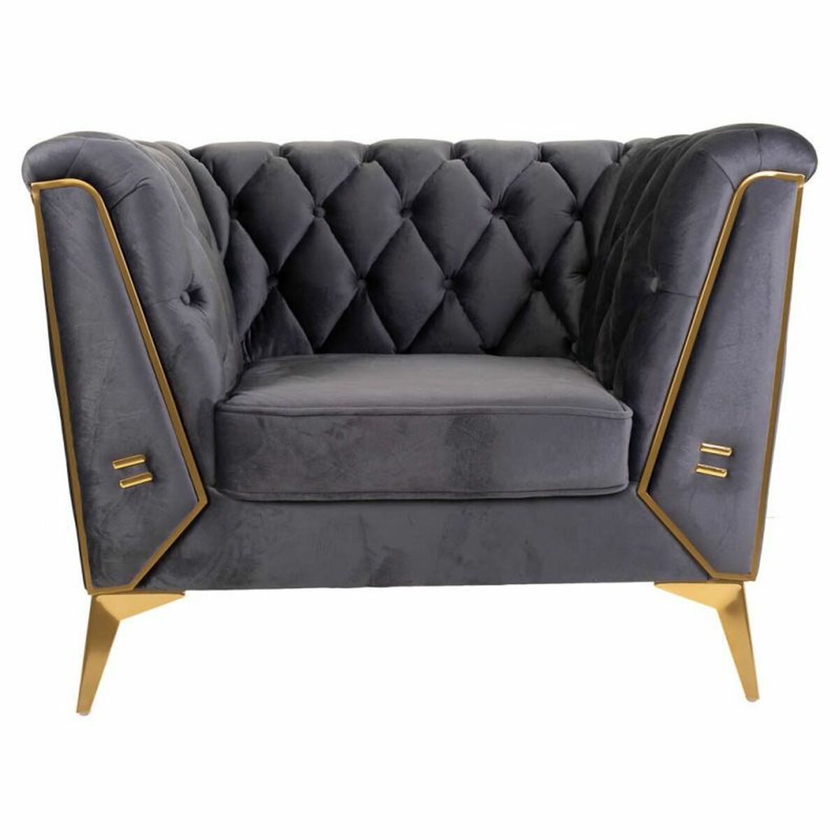 Fåtölj Alexandra House Living Grå 72 x 75 x 104 cm Möbeltapetsering - 4