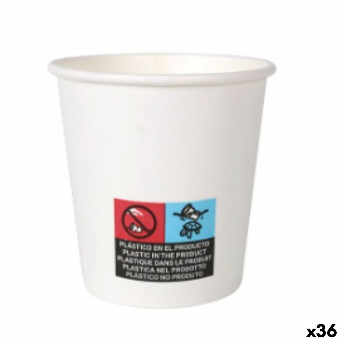 Glasset Algon Papp Engångsanvändning Vit 36 antal 120 ml (50 Delar) - 3