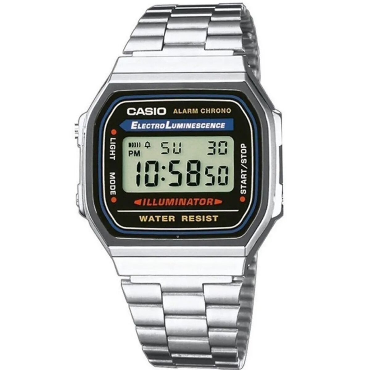 Unisexklocka Casio A168W-1 Svart Silvrig (Ø 36 mm)