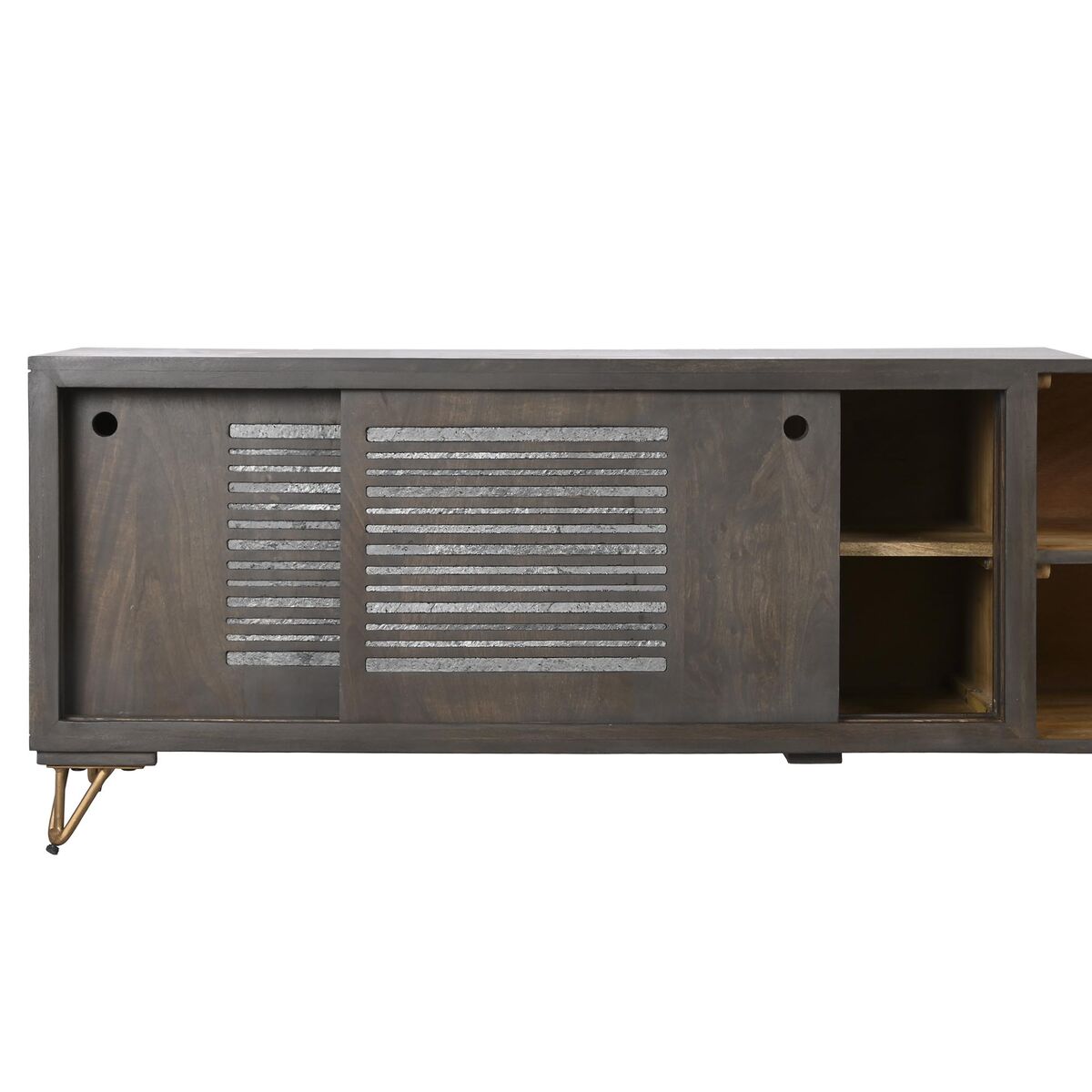 TV-möbler DKD Home Decor Metall Brun Mangoträ 160 x 40 x 50 cm - 3
