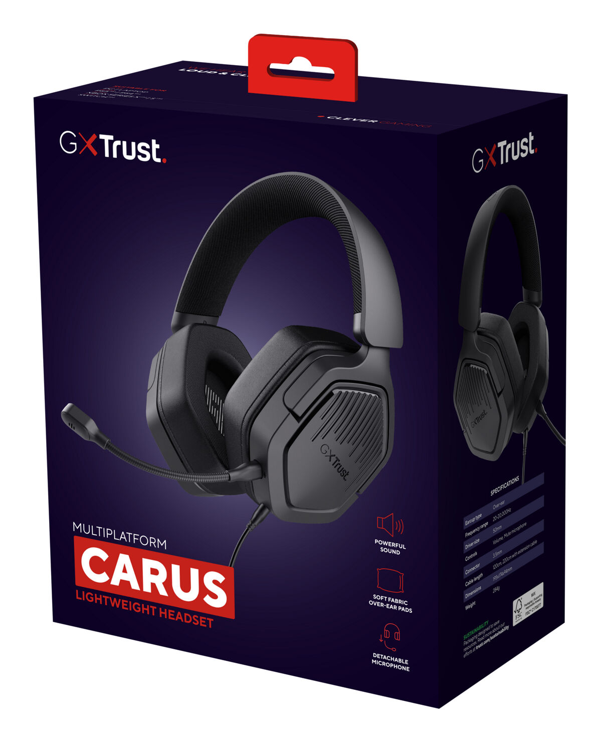 Spelhörlurar med mikrofon Trust GXT492 Carus Svart - 7