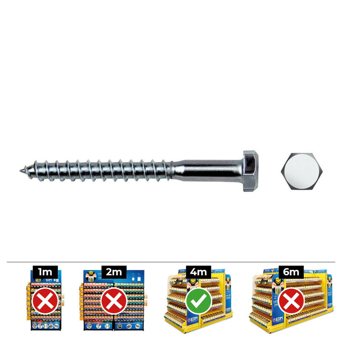 Låda med skruvar CELO Din 571 55 mm Ø 8 mm Sexkantig 250 antal Galvaniserad - 4