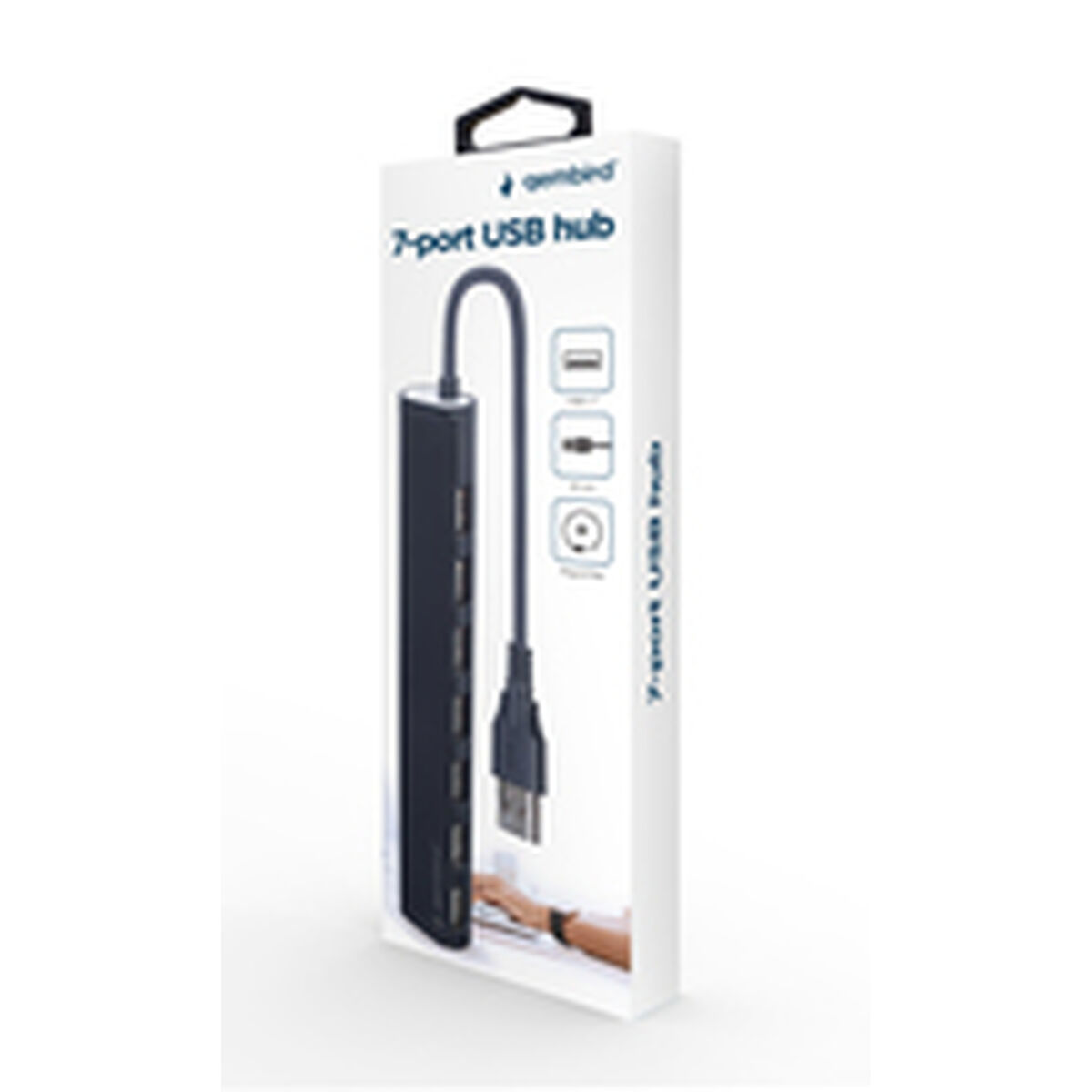 USB-HUB GEMBIRD UHB-U2P7-04 Svart - 14