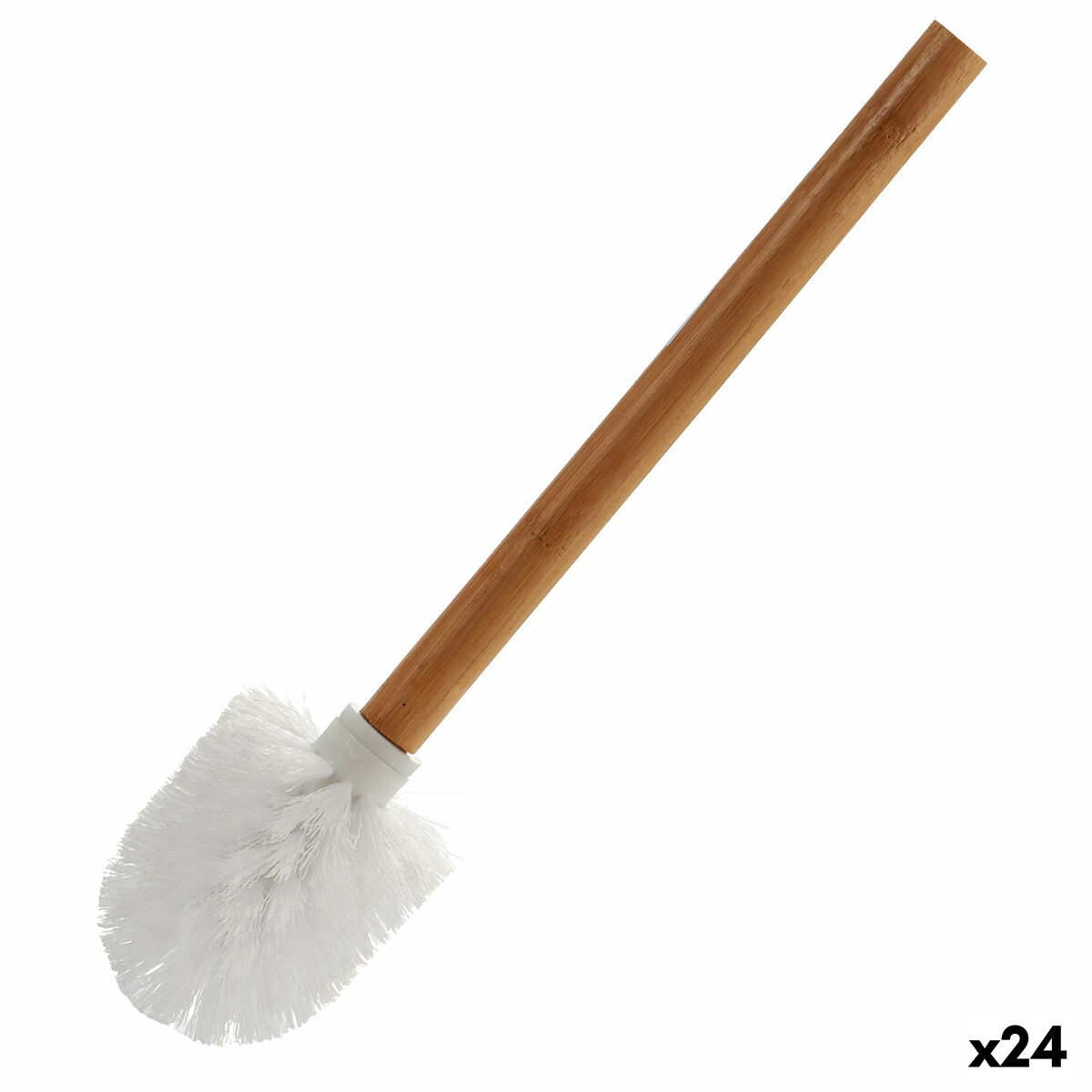 Toalettborste Berilo Vit Brun Bambu 8 x 35,5 x 8 cm (24 antal)