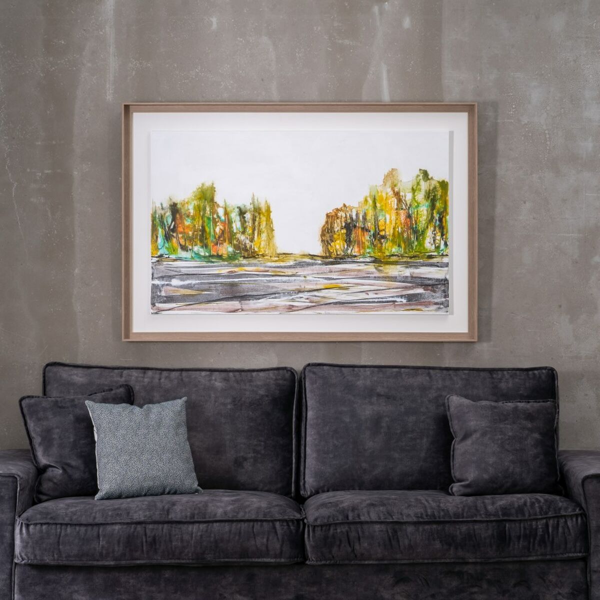 Tavla Multicolour Naturell Abstrakt 146 x 4 x 96 cm - 7
