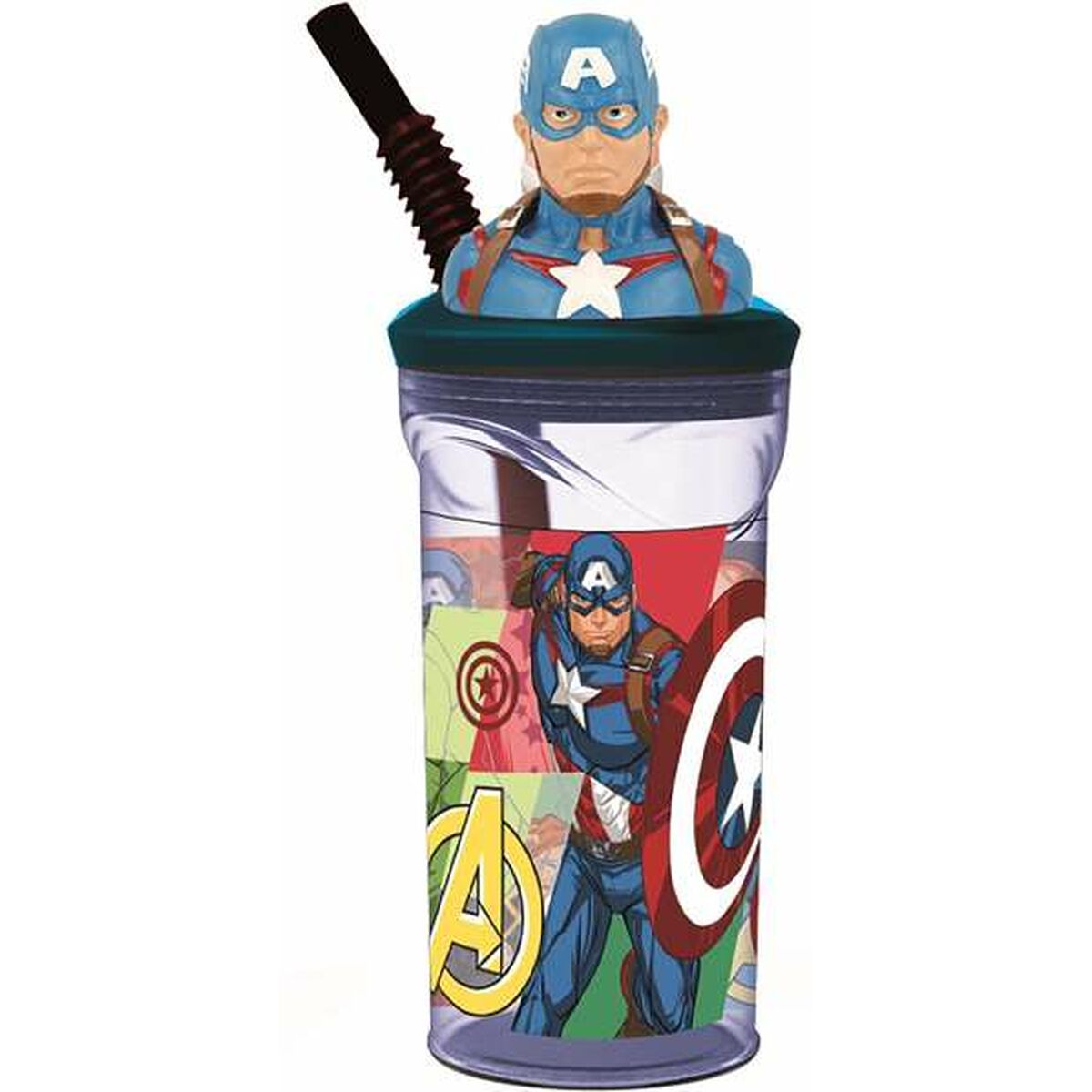 Muggen med Sugrör The Avengers Seven Wonders Captain America 360 ml