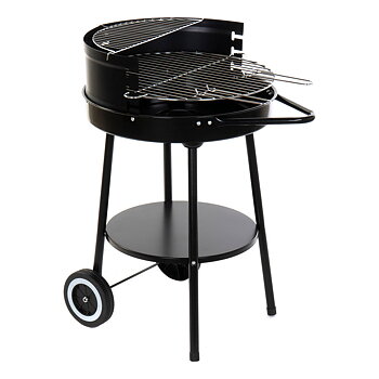 Kolgrill med hjul DKD Home Decor Svart Metall Plast 59 x 49,5 x 82 cm