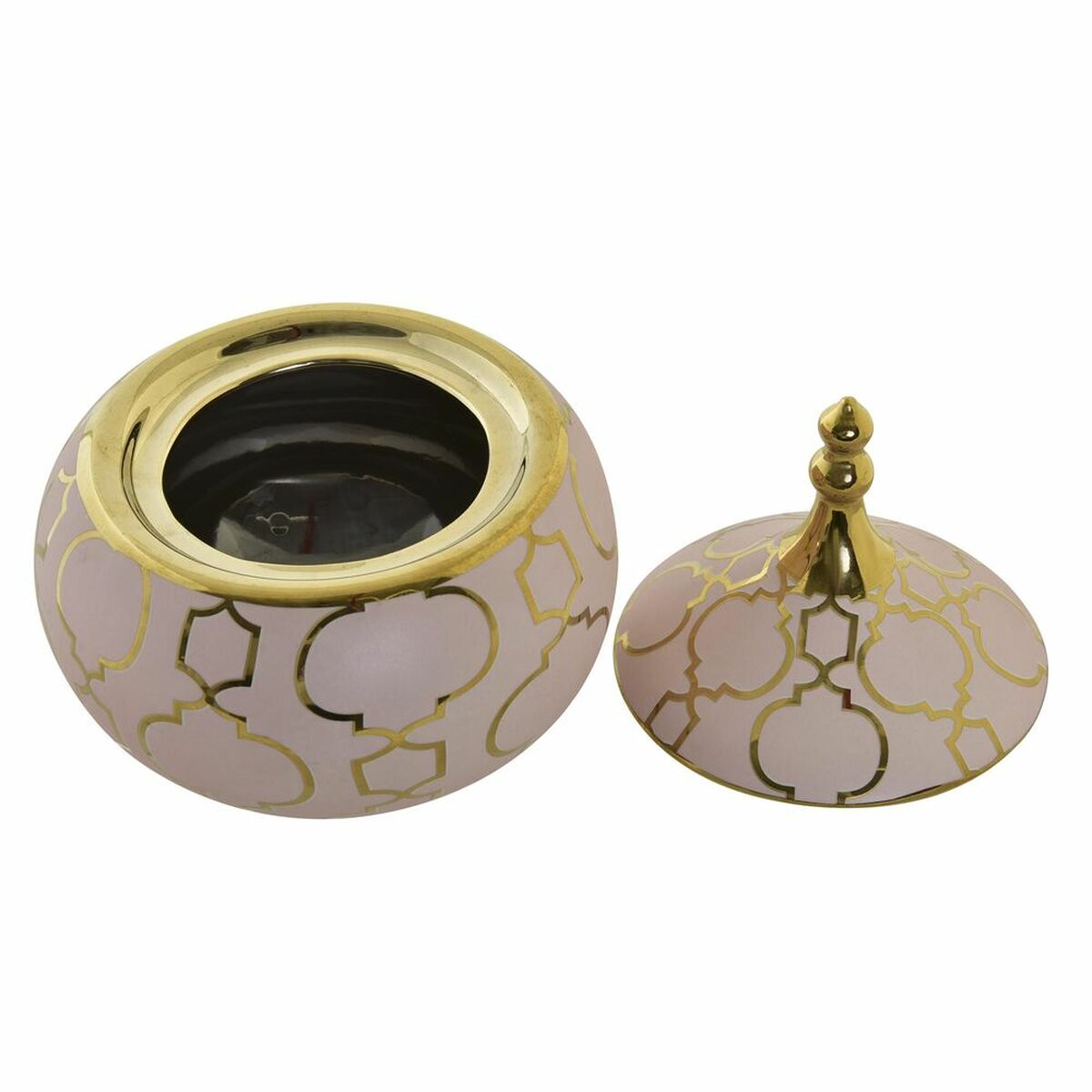 Smyckeskrin DKD Home Decor Rosa Gyllene Porslin 14 x 14 x 17 cm - 3