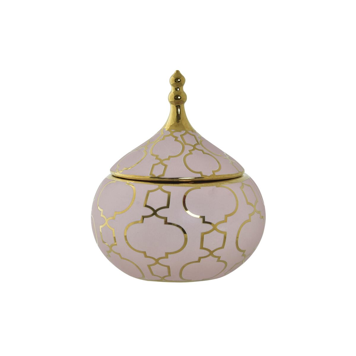 Smyckeskrin DKD Home Decor Rosa Gyllene Porslin 14 x 14 x 17 cm - 4
