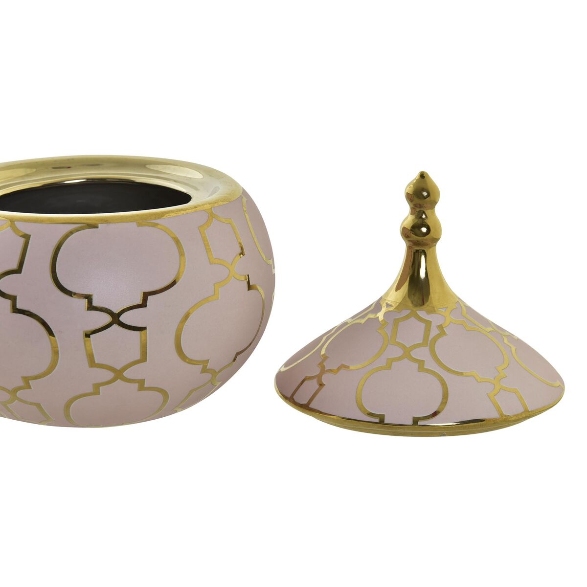 Smyckeskrin DKD Home Decor Rosa Gyllene Porslin 14 x 14 x 17 cm - 2