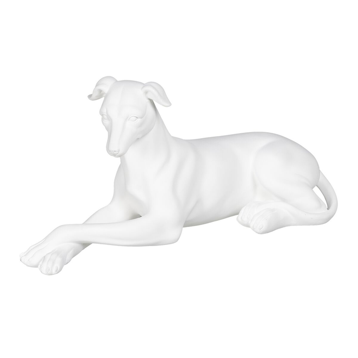 Prydnadsfigur Vit Hund 18 x 12,5 x 37 cm