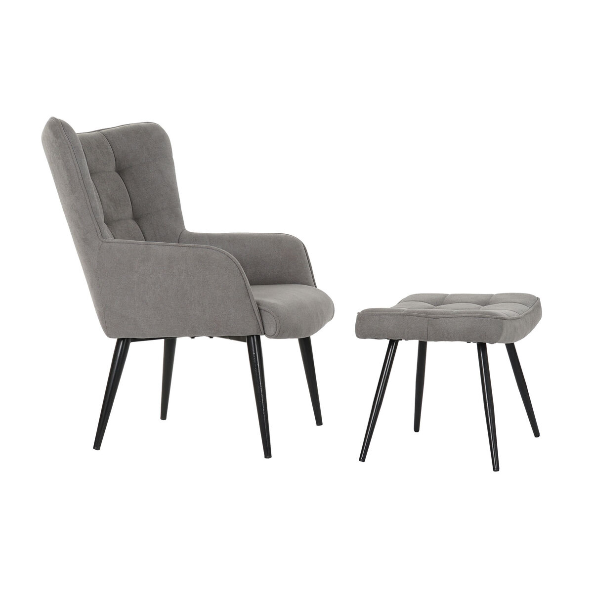 Fåtölj DKD Home Decor Svart Grå 69 x 77 x 91 cm