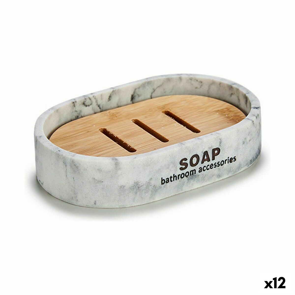 Tvålfat Berilo CN-B5598M-2 Brun Harts Marmor 8 x 2,5 x 12,5 cm 12,5 x 2,5 x 8,5 cm (12 antal)