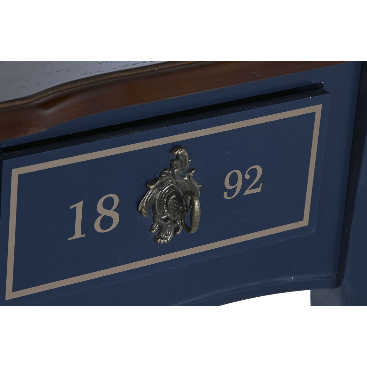 Konsol DKD Home Decor 110 x 40 x 79 cm Keramik Brun Marinblå Paulowniaträ - 5