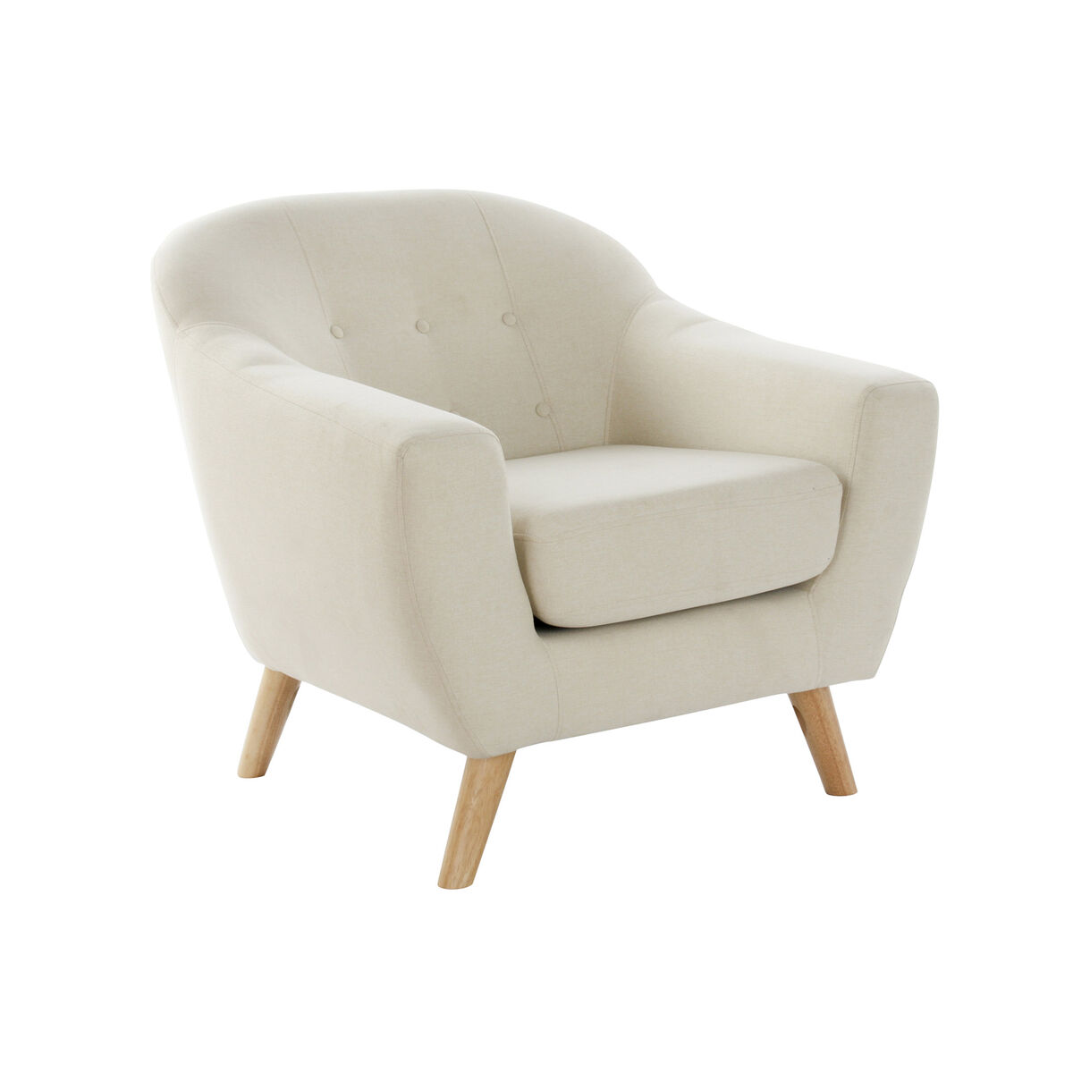 Fåtölj DKD Home Decor Beige Gummiträ 81 x 80 x 80 cm 83 x 80 x 80 cm