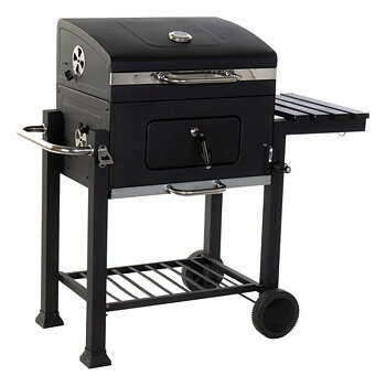 Kolgrill med lock och hjul DKD Home Decor Svart Metall Stål 140 x 60 x 108 cm (140 x 60 x 108 cm)