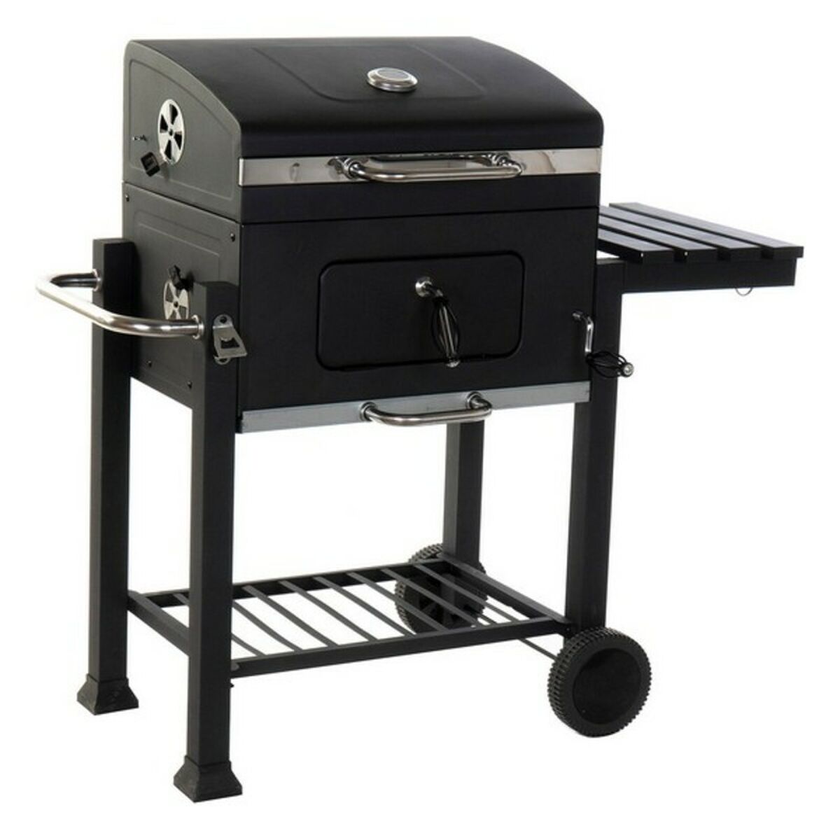 Kolgrill med lock och hjul DKD Home Decor Svart Metall Stål 140 x 60 x 108 cm (140 x 60 x 108 cm) - 9